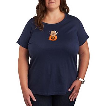 Plus Size CapyFun Capybara Jack O' Lantern Graphic Tee