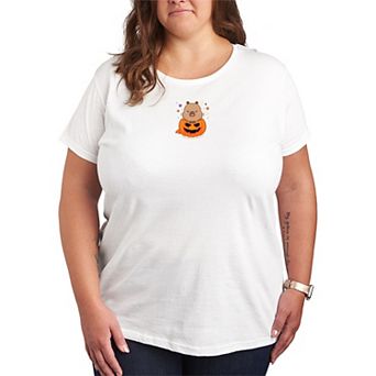 Plus Size CapyFun Capybara Jack O' Lantern Graphic Tee