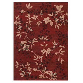 Fashionwu Vintage Floral Low Pile Rug Washable Non Slip Floor Mat for Living Room Bedroom