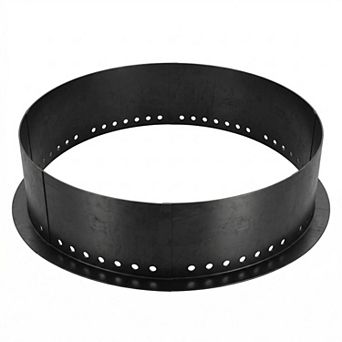Smokeless Fire Pit Ring, Carbon Steel Wood Burning Fire Ring with Vent Holes, DIY Liner for Backyard