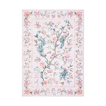 Fashionwu Floral Peacock Soft Rug Modern Floor Carpet for Living Room Washable Non Slip Mat