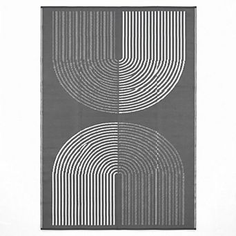 Plastic Straw Outdoor Mat, Polypropylene Patio Mat Geometric Reversible Portable Deck & RV Rug
