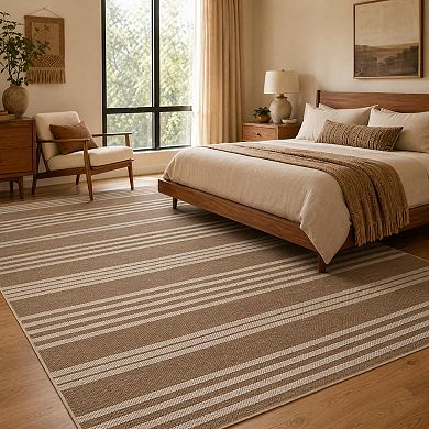 Fashionwu Modern Striped Washable Non Slip Carpet Soft Thin Matsfor Living Room Bedroom