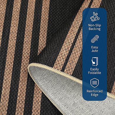 Fashionwu Modern Striped Washable Non Slip Carpet Soft Thin Matsfor Living Room Bedroom