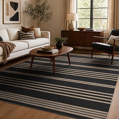 Fashionwu Modern Striped Washable Non Slip Carpet Soft Thin Matsfor Living Room Bedroom