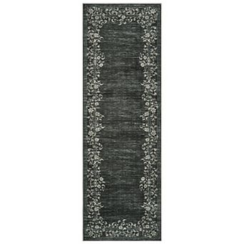 Scalloped Runner Rug for Hallway Non-Slip Modern Carpet Runner, Stain-Resistant
