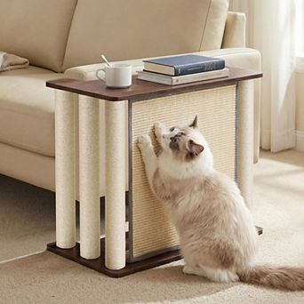 2-in-1 Couch Protector End Table Cat Scratcher with Sisal Pad Posts