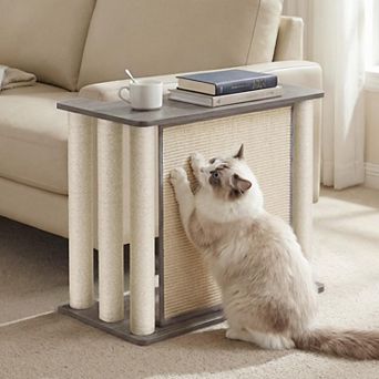 2-in-1 Couch Protector End Table Cat Scratcher with Sisal Pad Posts