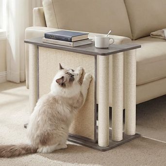 2-in-1 Couch Protector End Table Cat Scratcher with Sisal Pad Posts