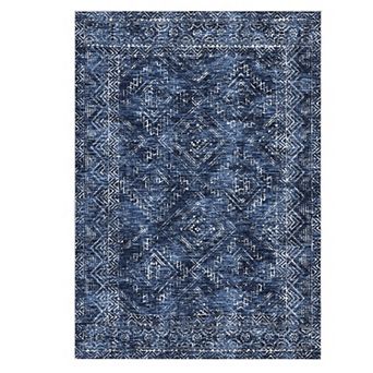 Washable Modern Area Rug Distressed Solid Area Rug for Living Room Low Pile Soft Bedroom