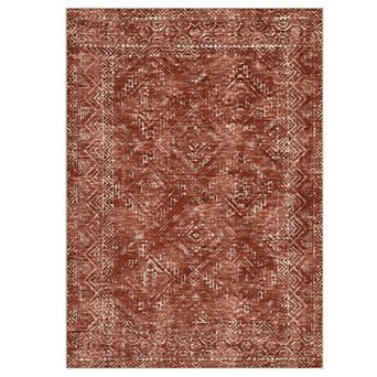Washable Modern Area Rug Distressed Solid Area Rug for Living Room Low Pile Soft Bedroom