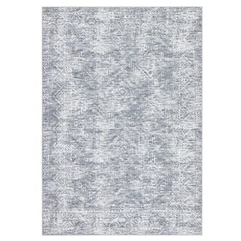 Washable Modern Area Rug Distressed Solid Area Rug for Living Room Low Pile Soft Bedroom
