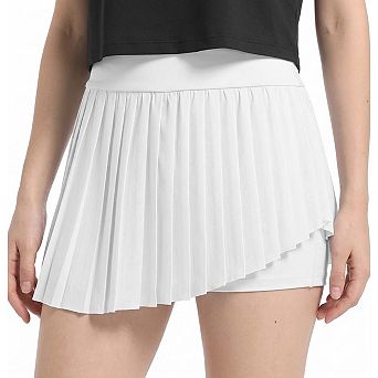Seoria High Waist Pleated Tennis Skort With Built In Shorts For Women