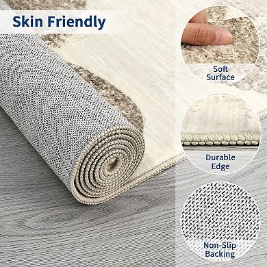 Machine Washable Modern Abstract Snake Pattern Rug Non Slip Rug Stain Resistant Carpet