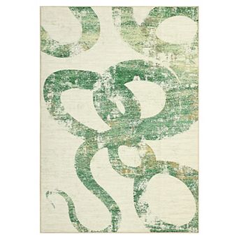 Machine Washable Modern Abstract Snake Pattern Rug Non Slip Rug Stain Resistant Carpet