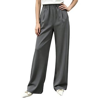 Women's High Waisted Wide Leg Pants Elastic Waist Dressy Trousers Business Casual Work Pants