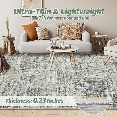 Washable Area Rug for Living Room, Soft Velvet Carpet with Non-Slip Backing