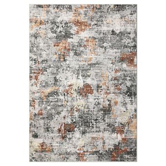 Abstract Blue Area Rug, Velvet Soft Washable Rug for Living Room, Non-Slip Carpet for Bedroom