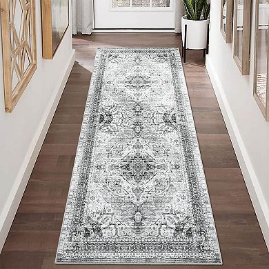 Washable Area Rug, Non Slip Backing & Durable Edge Binding Area Rug, Vintage Rugs