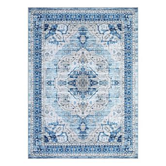 Washable Area Rug, Non Slip Backing & Durable Edge Binding Area Rug, Vintage Rugs