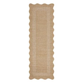 Easy Jute Rug Modern Bordered Indoor Outdoor Non-Slip No Shed Carpet for Patio Backyard