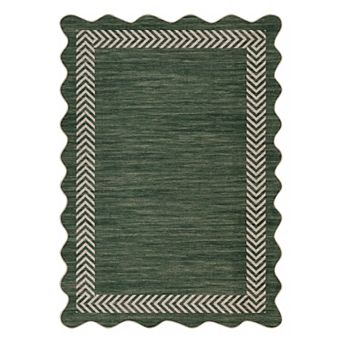 Easy Jute Rug Modern Bordered Indoor Outdoor Non-Slip No Shed Carpet for Patio Backyard