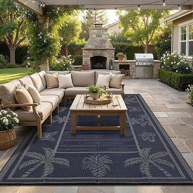 Outdoor Waterproof Rug Reversible, Durable Plastic Straw Mat for Patio, RV, Deck, Camping & Picnic