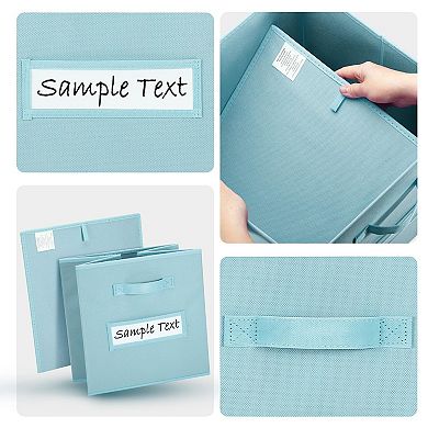 10 Foldable Fabric Storage Cube Bins with Label Cards & Pen for Shelves Closet Organizers