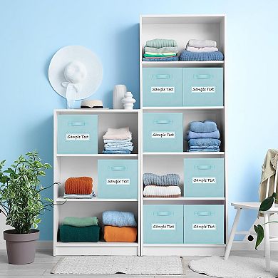 10 Foldable Fabric Storage Cube Bins with Label Cards & Pen for Shelves Closet Organizers