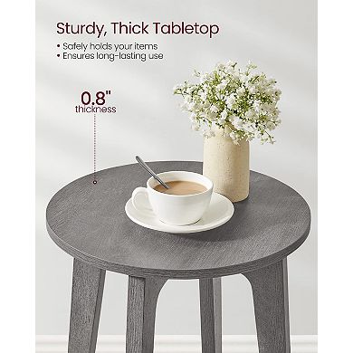 2-Tier Small Round End Table Mid-Century Modern Storage Sturdy Space-Saving