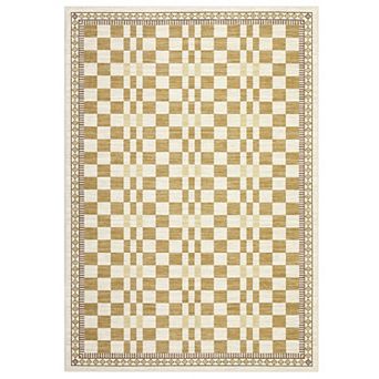 Fashionwu Modern Plaid Low Pile Rug Geometric Checkerboard Floor Cover for Living Room Decor