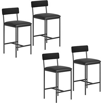 Set of 4 Modern Counter Height Dining Chairs 25.5" Upholstered Bar Stools