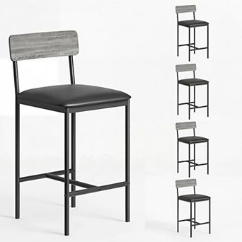 Set of 4 Modern Counter Height Dining Chairs 25.5" Upholstered Bar Stools