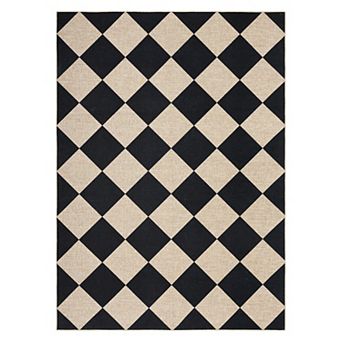 Fashionwu Checkered Modern Rug Non Slip Durable Carpet Thin Pet Friendly Mat for Farmhouse Decor