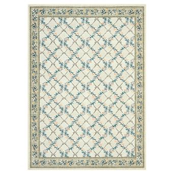 Fashionwu Floral Pattern Area Rug Washable Non Slip Carpet Soft Thin Pet Friendly Mat for Farmhouse