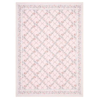 Fashionwu Floral Pattern Area Rug Washable Non Slip Carpet Soft Thin Pet Friendly Mat for Farmhouse