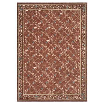 Fashionwu Floral Pattern Area Rug Washable Non Slip Carpet Soft Thin Pet Friendly Mat for Farmhouse