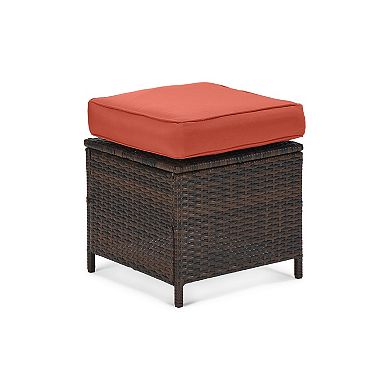 6-Piece Outdoor Patio Conversation Set with Cushions Sofa, Chairs, Ottomans & Coffee Table