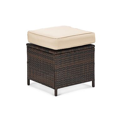 6-Piece Outdoor Patio Conversation Set with Cushions Sofa, Chairs, Ottomans & Coffee Table