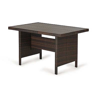 6-Piece Outdoor Patio Conversation Set with Cushions Sofa, Chairs, Ottomans & Coffee Table
