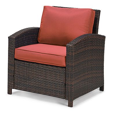 6-Piece Outdoor Patio Conversation Set with Cushions Sofa, Chairs, Ottomans & Coffee Table