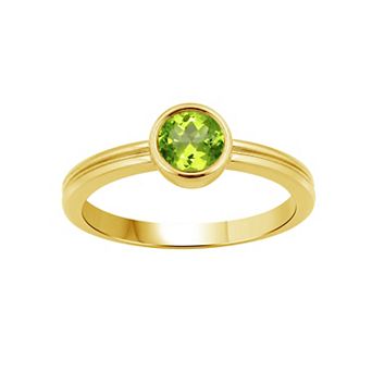 Jewelexcess 14k Gold over Sterling Silver Gemstone Bezel-Set Ring
