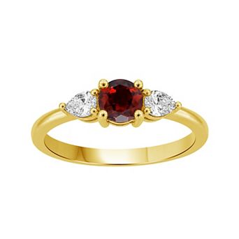 Jewelexcess Sterling Silver Lab-Created White Sapphire & Gemstone Ring