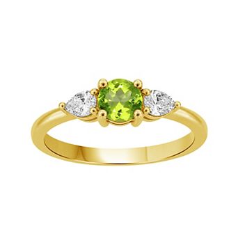 Jewelexcess Sterling Silver Lab-Created White Sapphire & Gemstone Ring