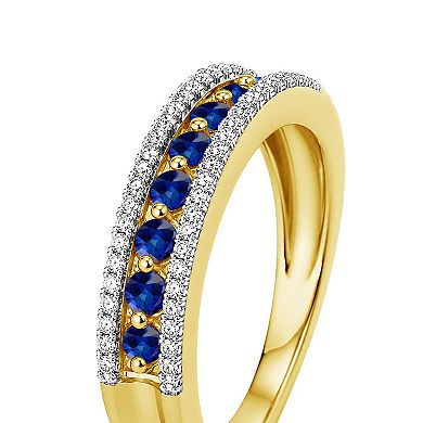Jewelexcess 14k Gold over Sterling Silver Multi-Gemstone Band Ring