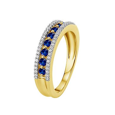 Jewelexcess 14k Gold over Sterling Silver Multi-Gemstone Band Ring