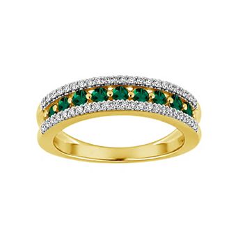 Jewelexcess 14k Gold over Sterling Silver Multi-Gemstone Band Ring