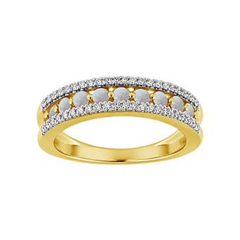 Jewelexcess 14k Gold over Sterling Silver Multi-Gemstone Band Ring