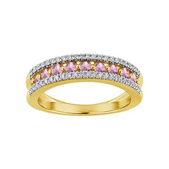 Jewelexcess 14k Gold over Sterling Silver Multi-Gemstone Band Ring