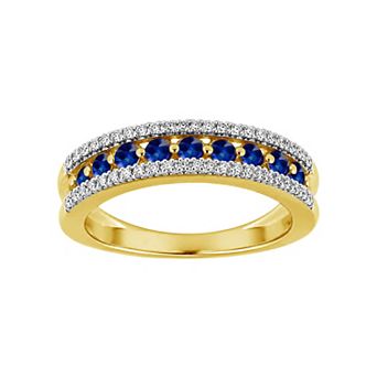 Jewelexcess 14k Gold over Sterling Silver Multi-Gemstone Band Ring